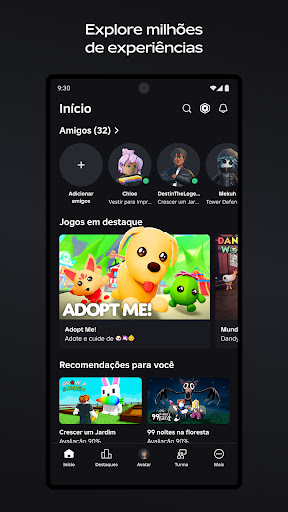 Roblox — character selection screenshot